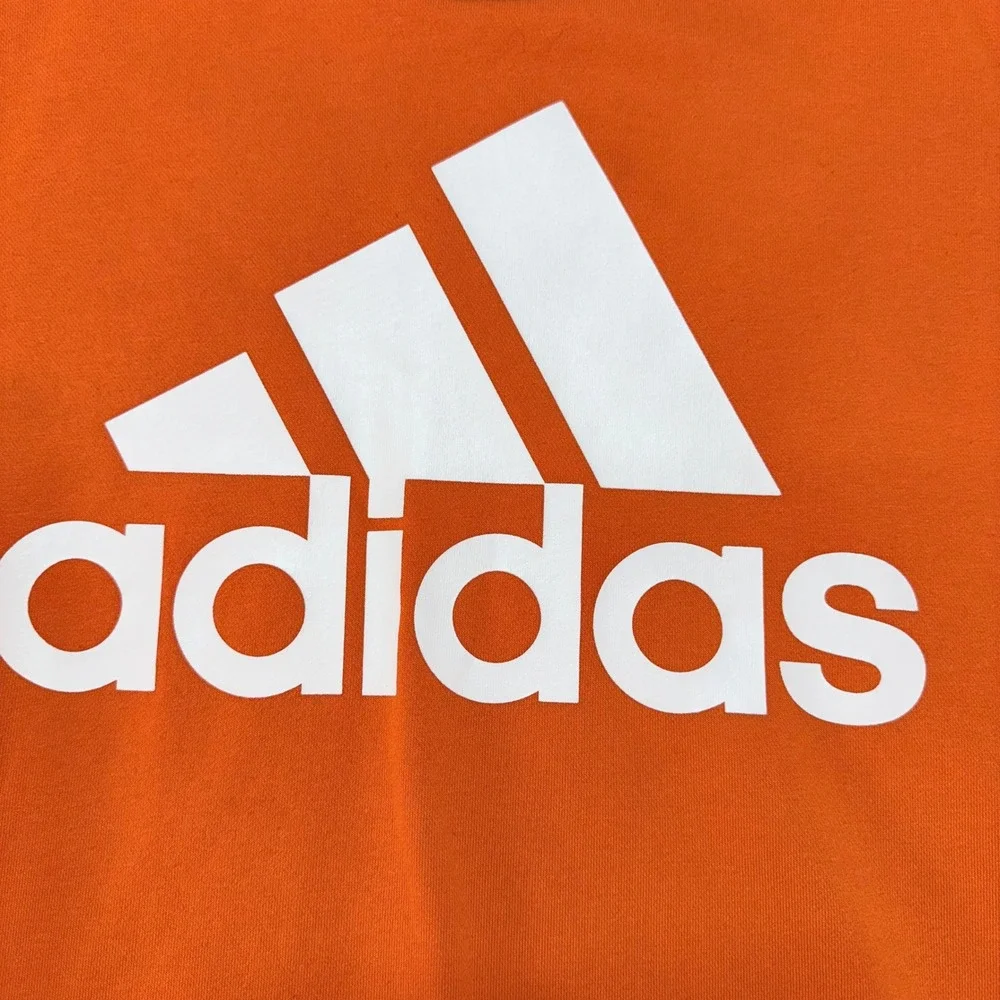 Adidas Crewneck‎ Sweatshirt Pullover Jumper Orange White Logo Mens 2XL